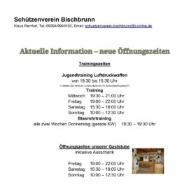Neue Öffnungszeiten